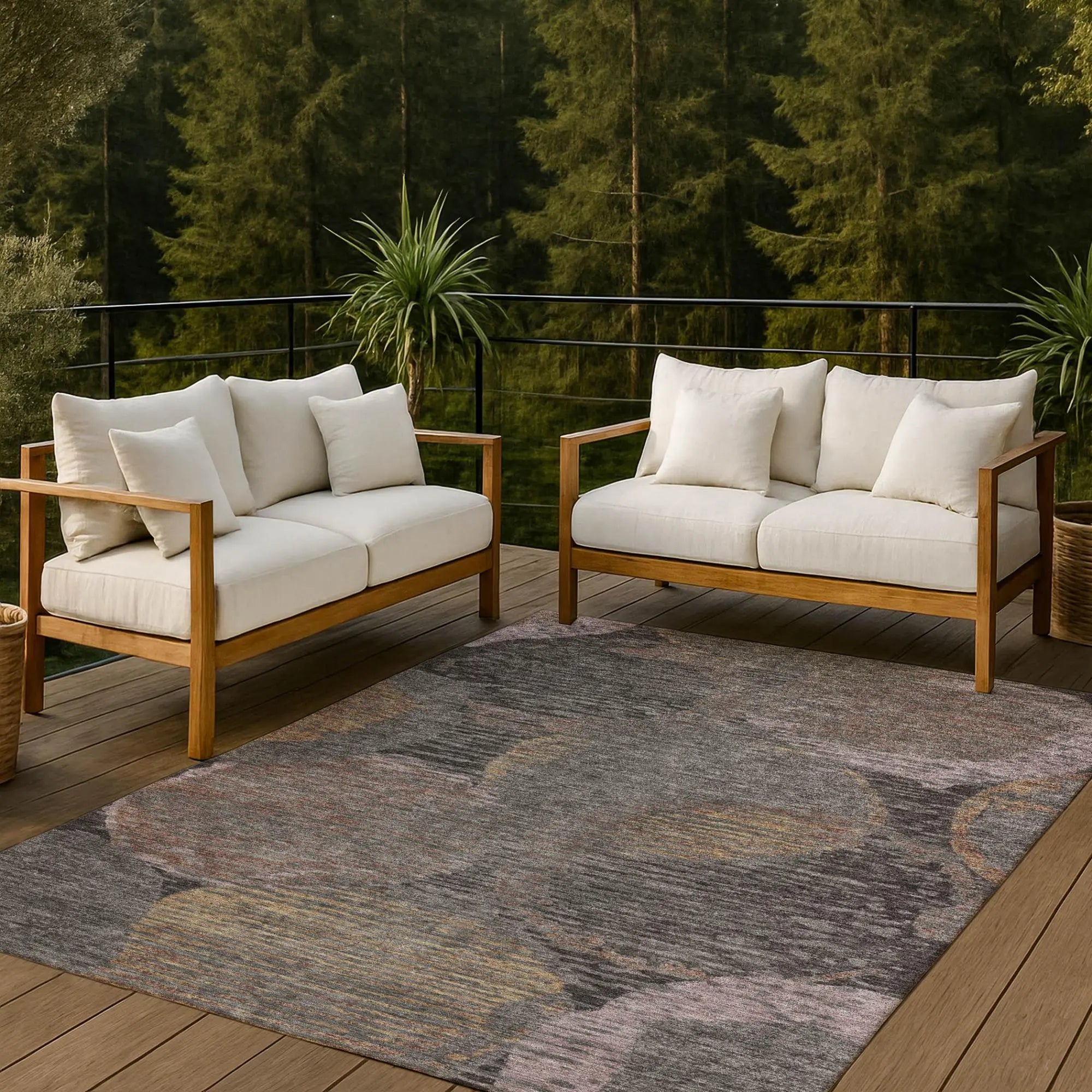 9' X 12' Chocolate And Brown Geometric Washable Indoor Outdoor Area Rug Homeroots Outdoor