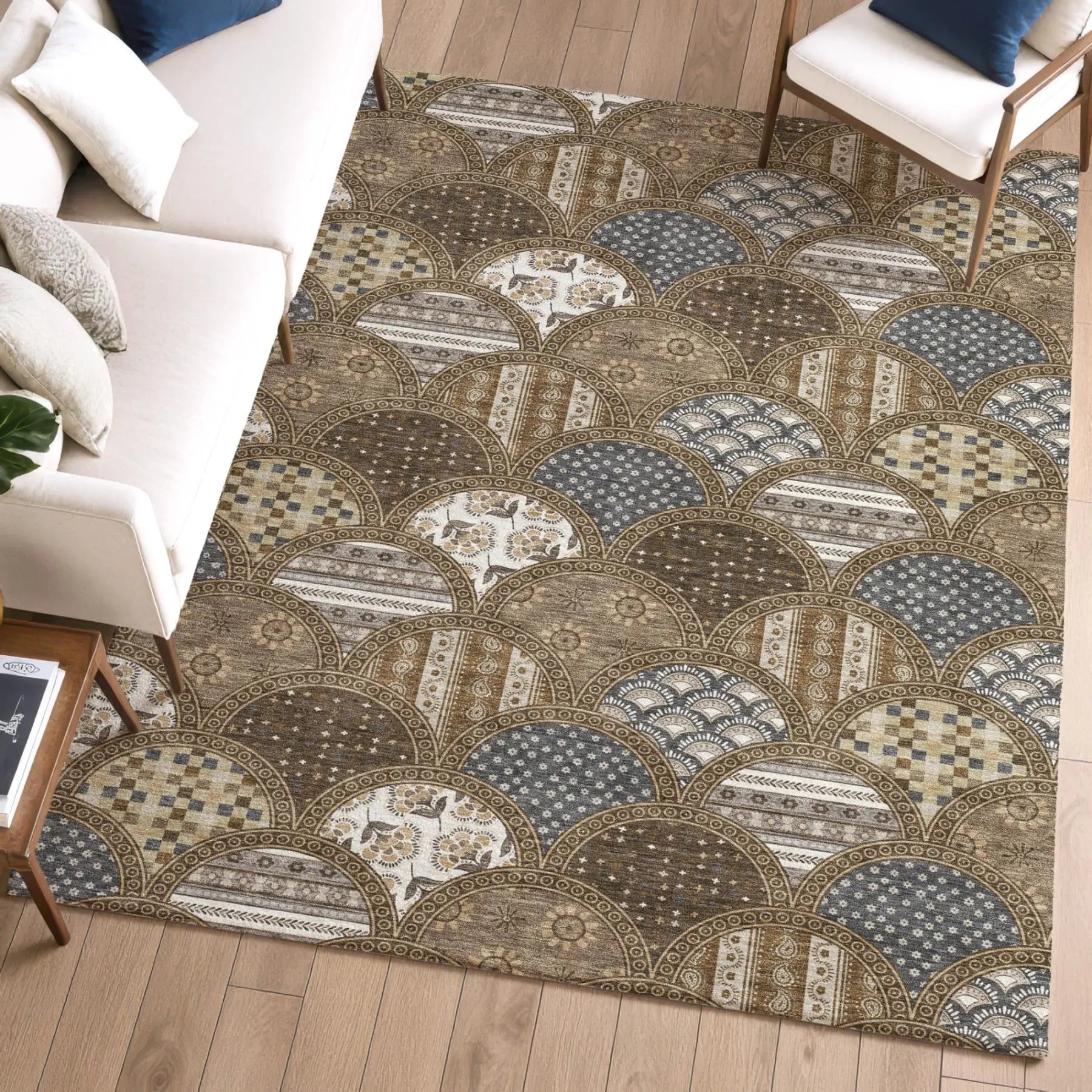 9' X 12' Chocolate And Brown Geometric Washable Indoor Outdoor Area Rug Homeroots Outdoor