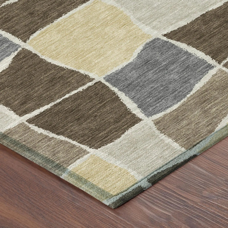 9' X 12' Chocolate And Brown Geometric Washable Indoor Outdoor Area Rug Homeroots Outdoor