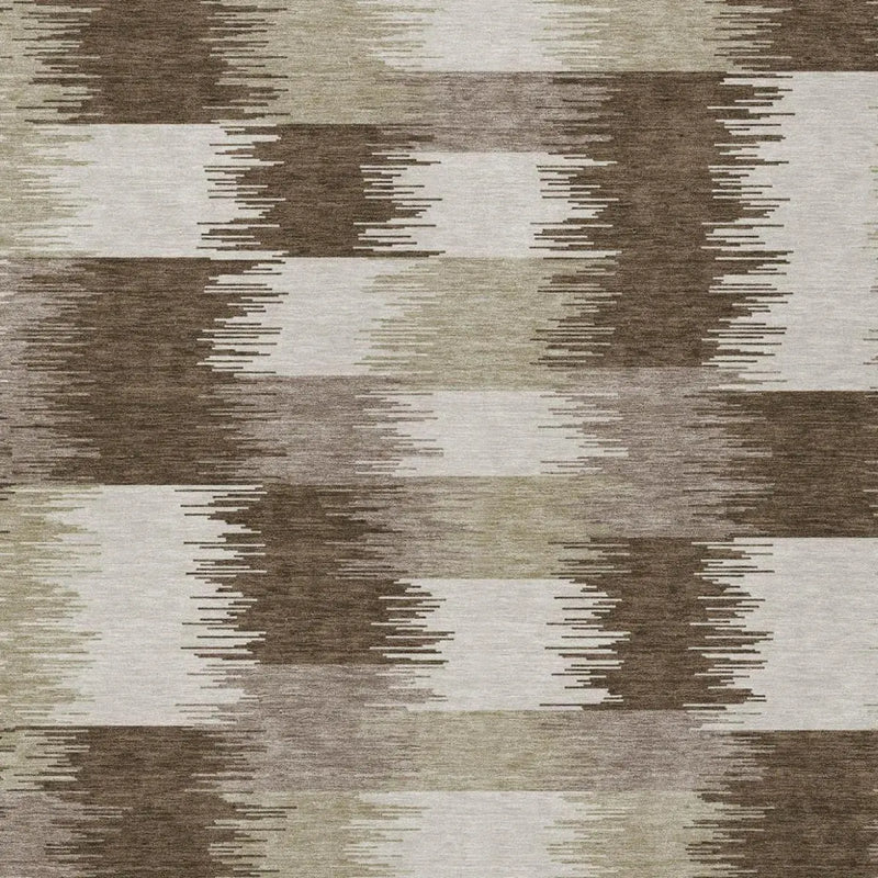 9' X 12' Chocolate And Brown Geometric Washable Indoor Outdoor Area Rug Homeroots Outdoor