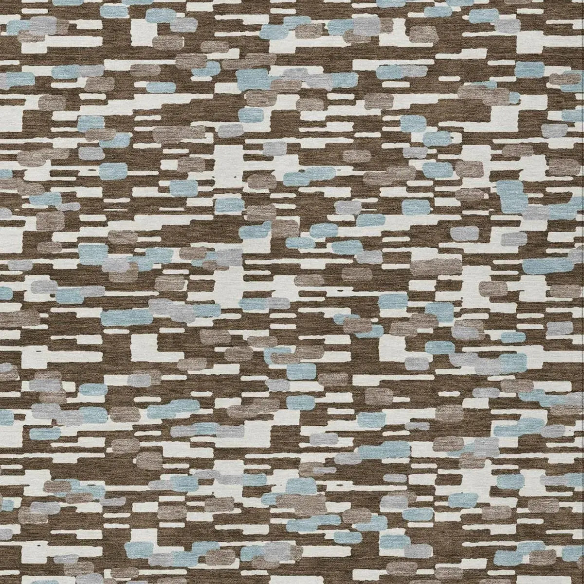 9' X 12' Chocolate And Brown Geometric Washable Indoor Outdoor Area Rug Homeroots Outdoor