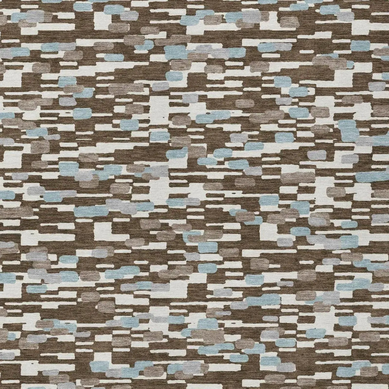 9' X 12' Chocolate And Brown Geometric Washable Indoor Outdoor Area Rug Homeroots Outdoor