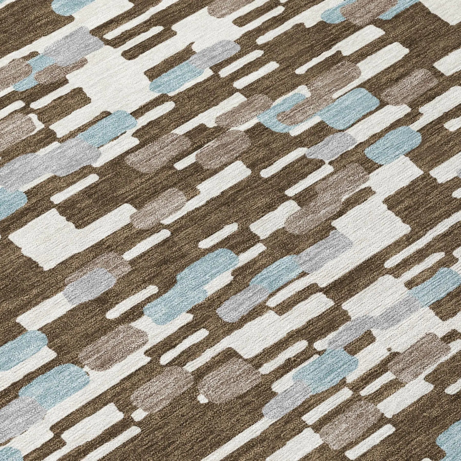 9' X 12' Chocolate And Brown Geometric Washable Indoor Outdoor Area Rug Homeroots Outdoor