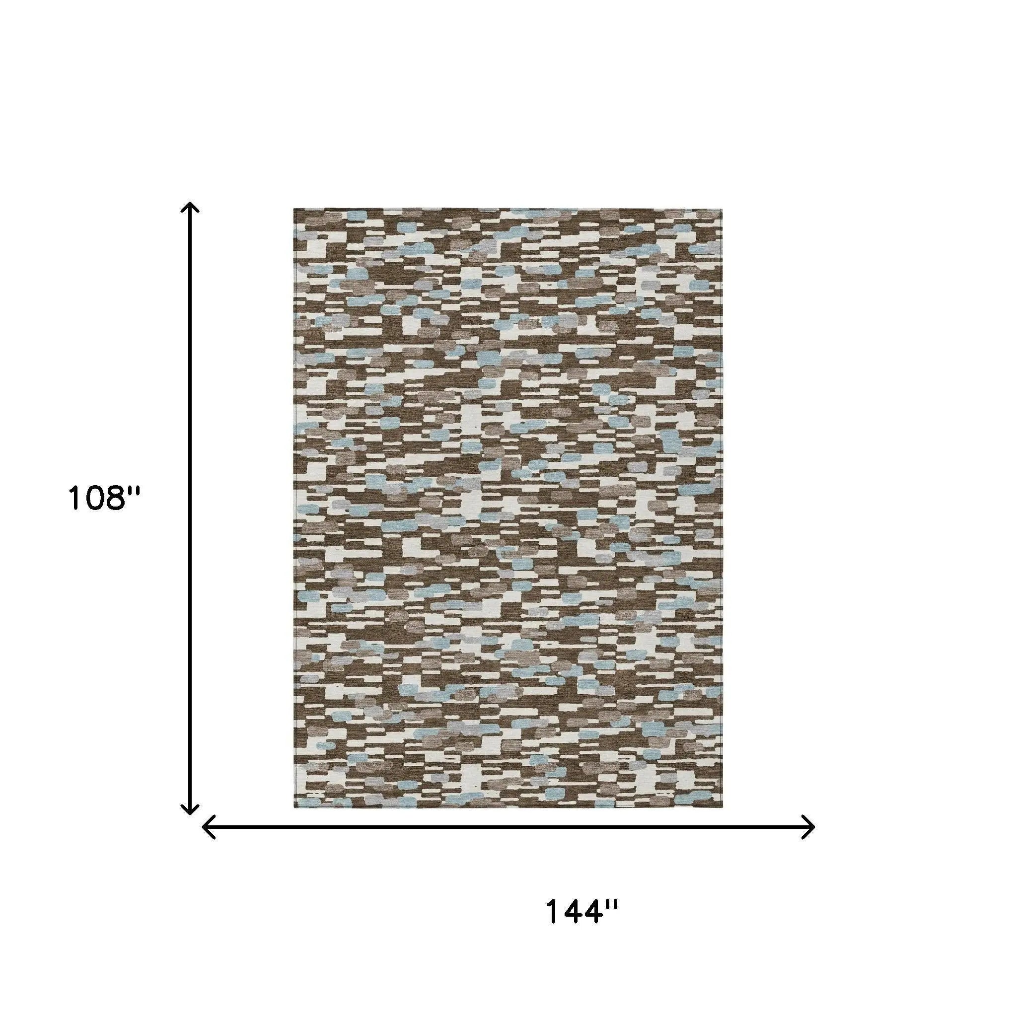 9' X 12' Chocolate And Brown Geometric Washable Indoor Outdoor Area Rug Homeroots Outdoor