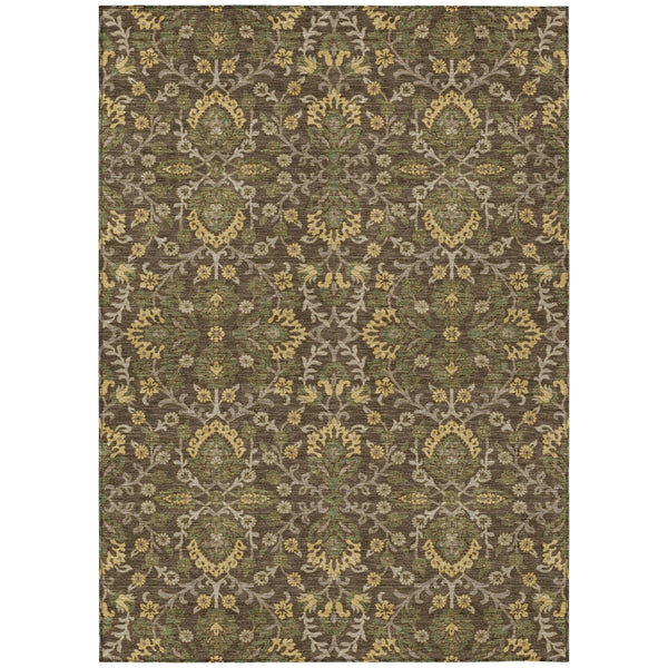 9' X 12' Chocolate And Brown Geometric Washable Indoor Outdoor Area Rug Homeroots Outdoor