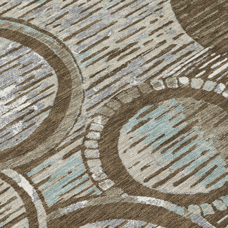 9' X 12' Chocolate And Brown Geometric Washable Indoor Outdoor Area Rug Homeroots Outdoor