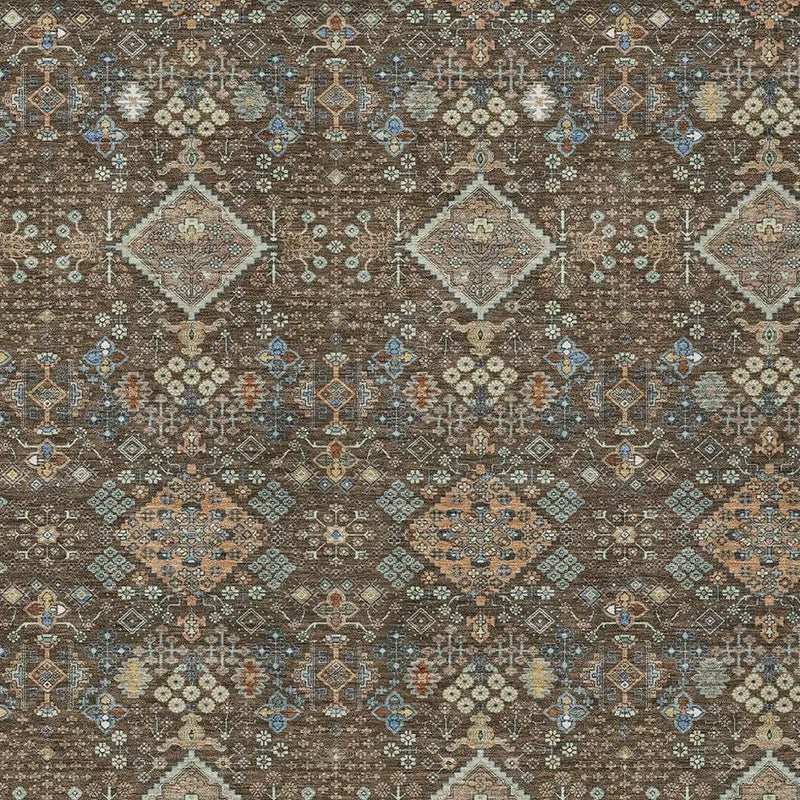 9' X 12' Chocolate And Brown Geometric Washable Indoor Outdoor Area Rug Homeroots Outdoor