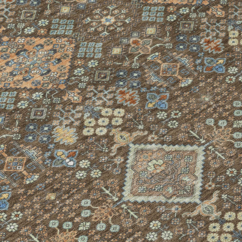 9' X 12' Chocolate And Brown Geometric Washable Indoor Outdoor Area Rug Homeroots Outdoor