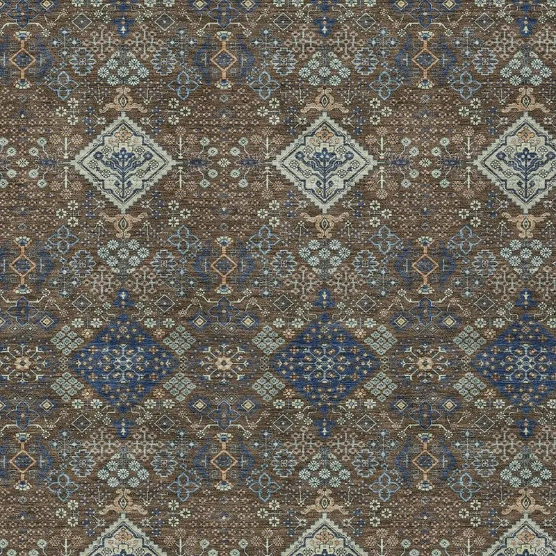 9' X 12' Chocolate And Brown Geometric Washable Indoor Outdoor Area Rug Homeroots Outdoor