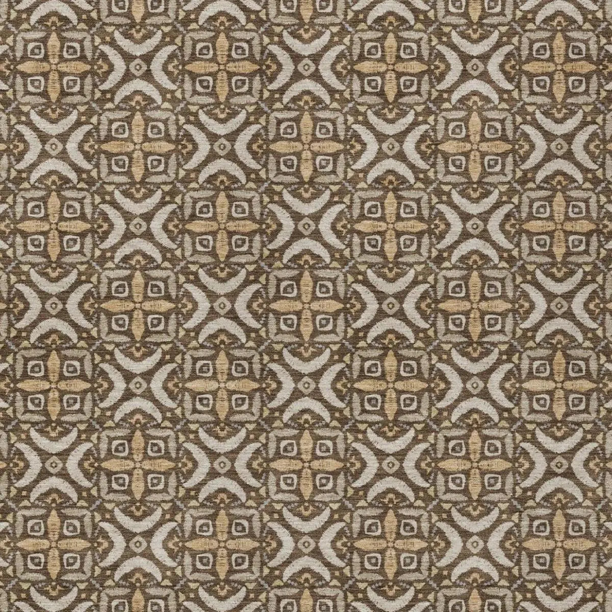 9' X 12' Chocolate And Brown Geometric Washable Indoor Outdoor Area Rug Homeroots Outdoor