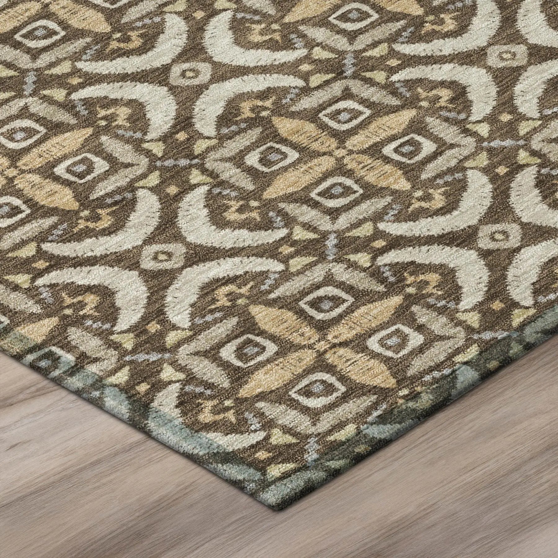 9' X 12' Chocolate And Brown Geometric Washable Indoor Outdoor Area Rug Homeroots Outdoor