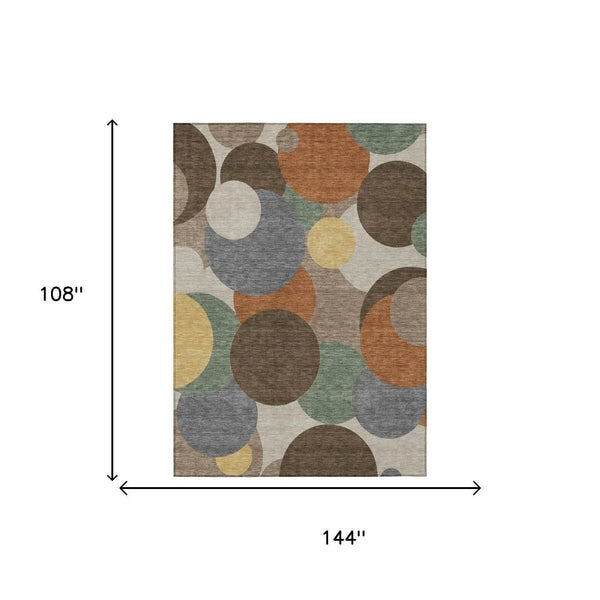 9' X 12' Chocolate And Brown Geometric Washable Indoor Outdoor Area Rug Homeroots Outdoor