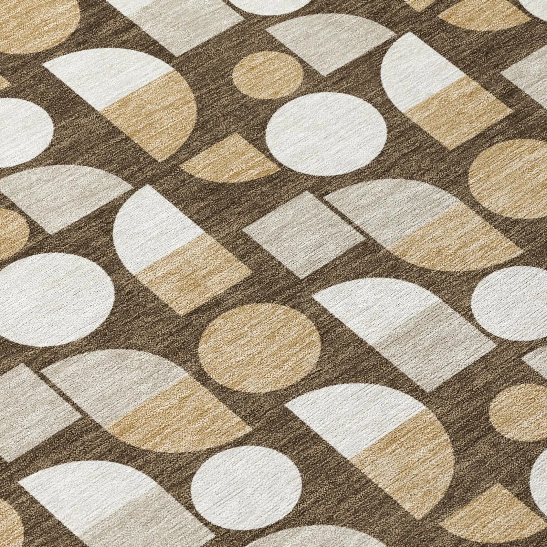 9' X 12' Chocolate And Brown Geometric Washable Indoor Outdoor Area Rug Homeroots Outdoor
