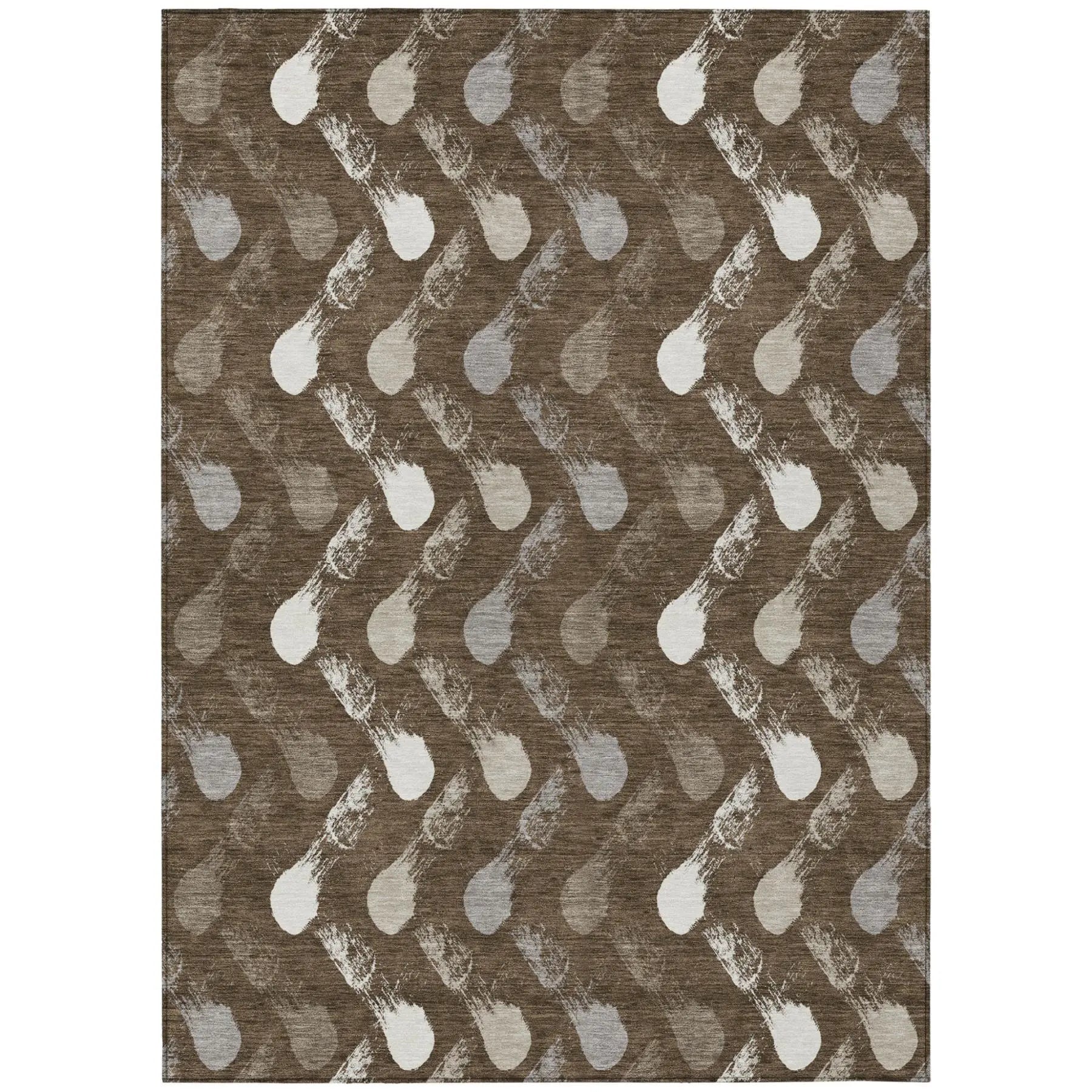 9' X 12' Chocolate And Brown Geometric Washable Indoor Outdoor Area Rug Homeroots Outdoor