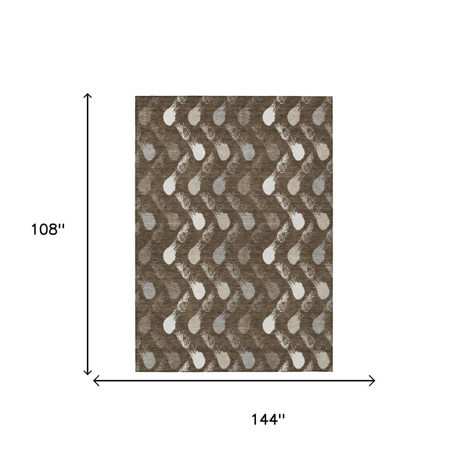 9' X 12' Chocolate And Brown Geometric Washable Indoor Outdoor Area Rug Homeroots Outdoor