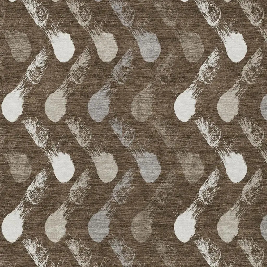 9' X 12' Chocolate And Brown Geometric Washable Indoor Outdoor Area Rug Homeroots Outdoor