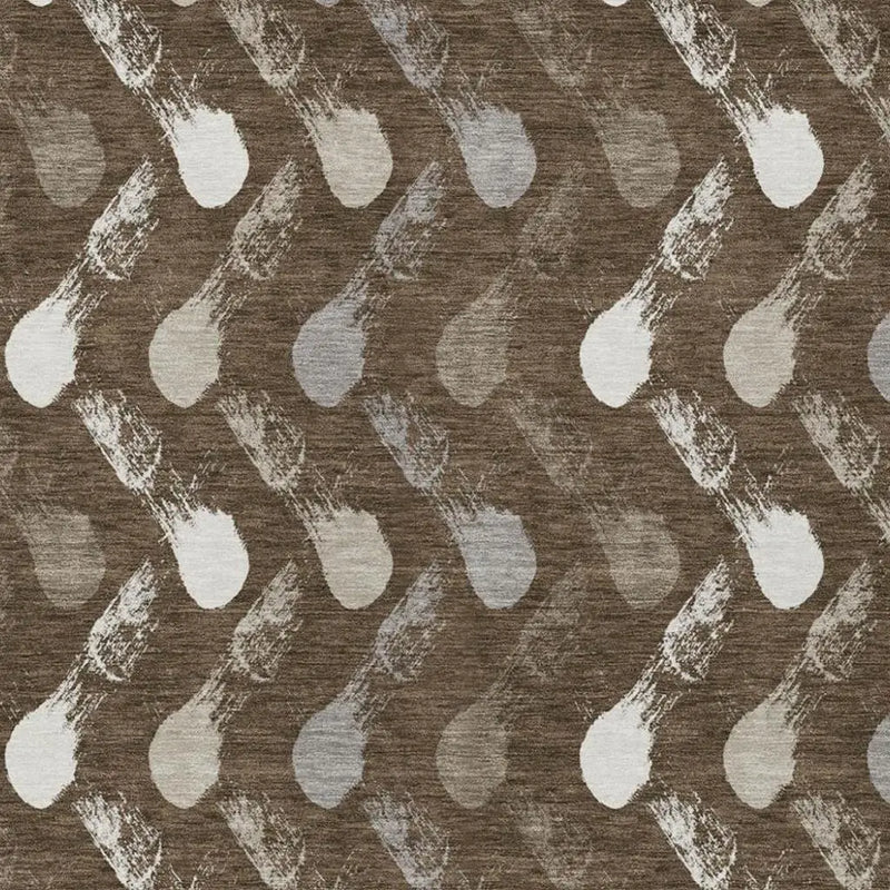 9' X 12' Chocolate And Brown Geometric Washable Indoor Outdoor Area Rug Homeroots Outdoor