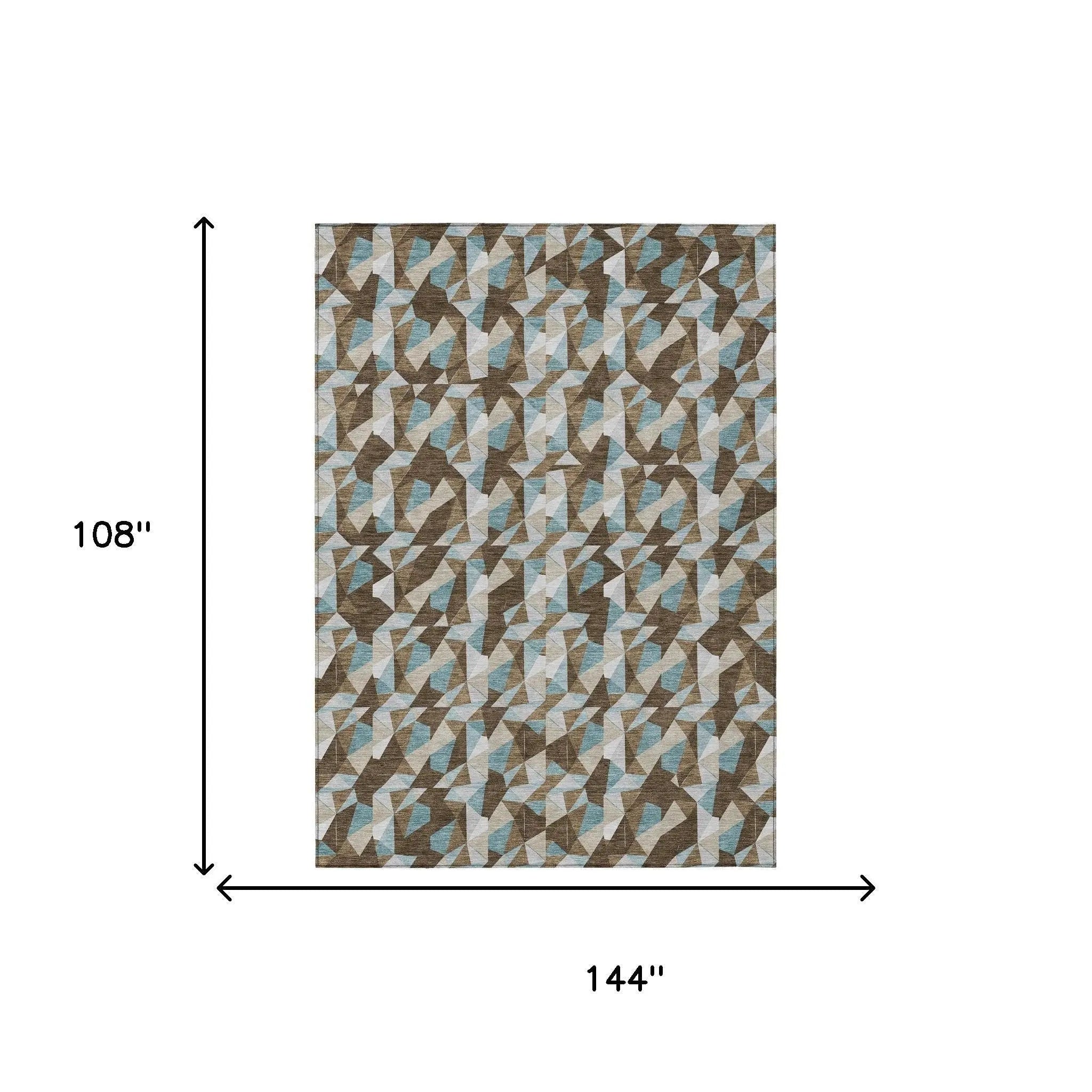 9' X 12' Chocolate And Brown Geometric Washable Indoor Outdoor Area Rug Homeroots Outdoor