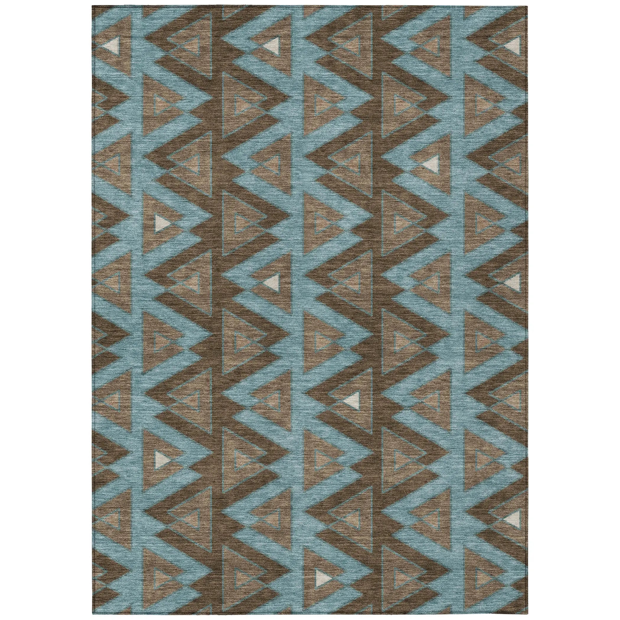 9' X 12' Chocolate And Brown Geometric Washable Indoor Outdoor Area Rug Homeroots Outdoor