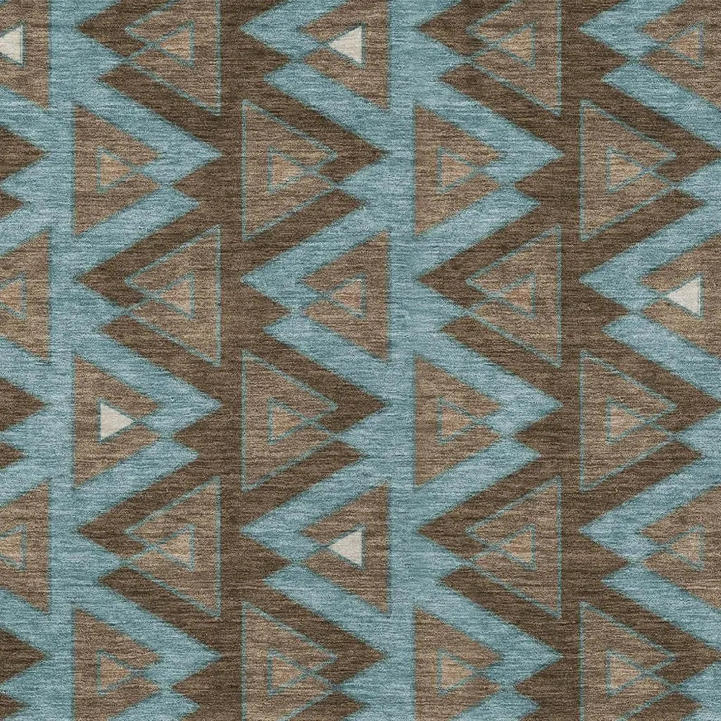 9' X 12' Chocolate And Brown Geometric Washable Indoor Outdoor Area Rug Homeroots Outdoor