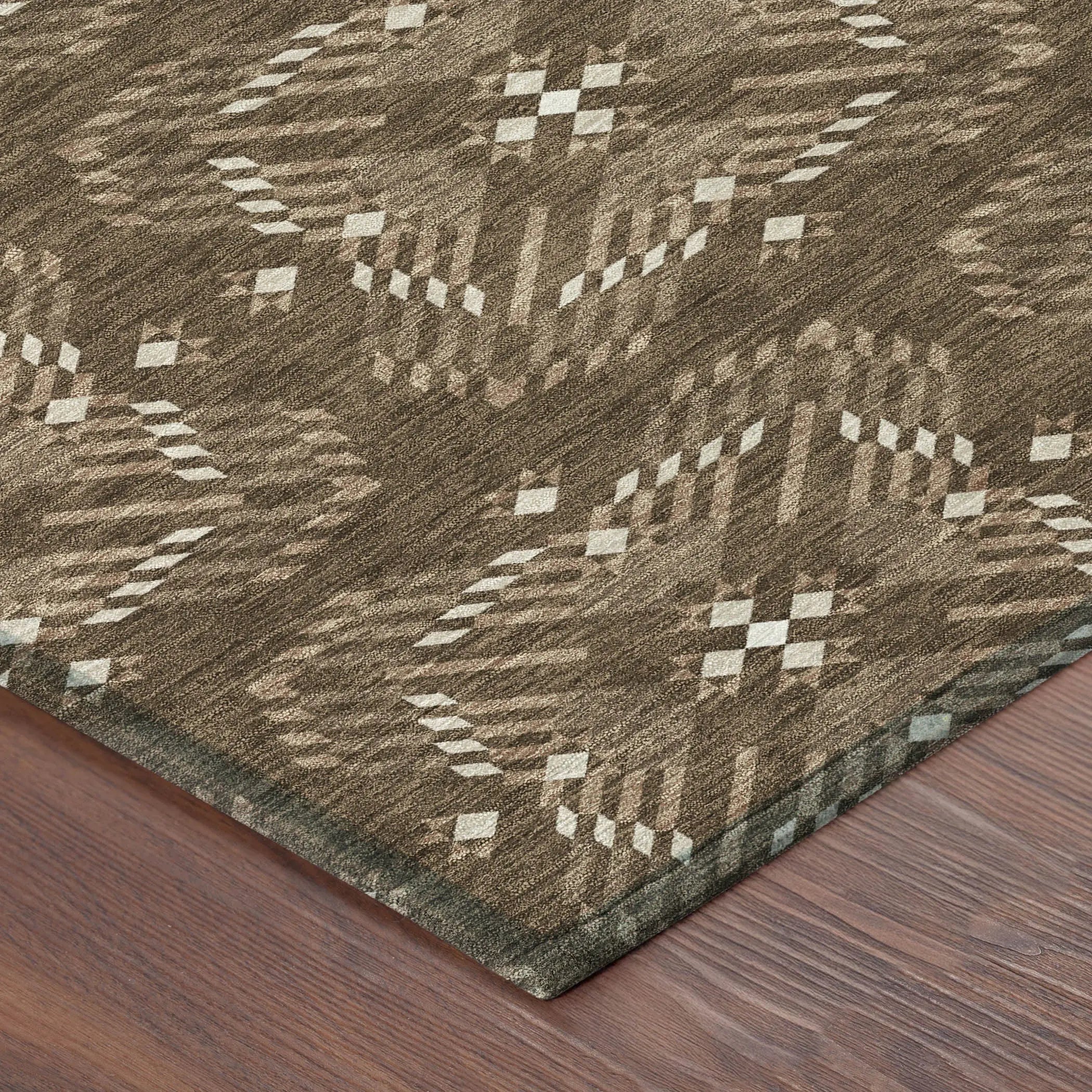 9' X 12' Chocolate And Brown Geometric Washable Indoor Outdoor Area Rug Homeroots Outdoor