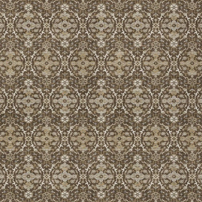 9' X 12' Chocolate And Brown Oriental Washable Indoor Outdoor Area Rug Homeroots Outdoor