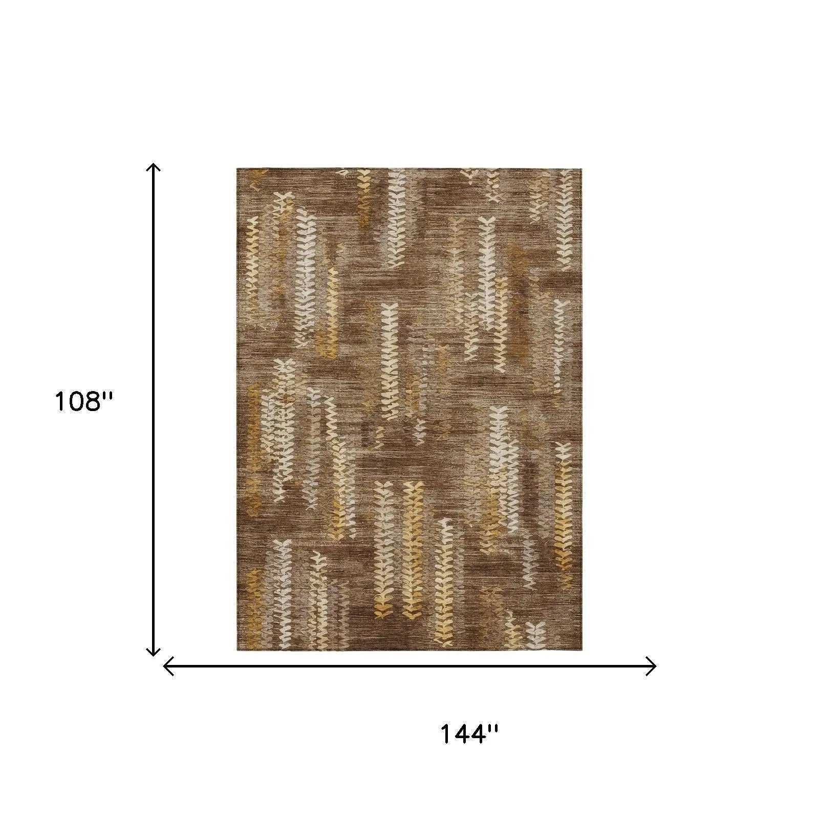 9' X 12' Chocolate And Brown Striped Washable Indoor Outdoor Area Rug Homeroots Outdoor