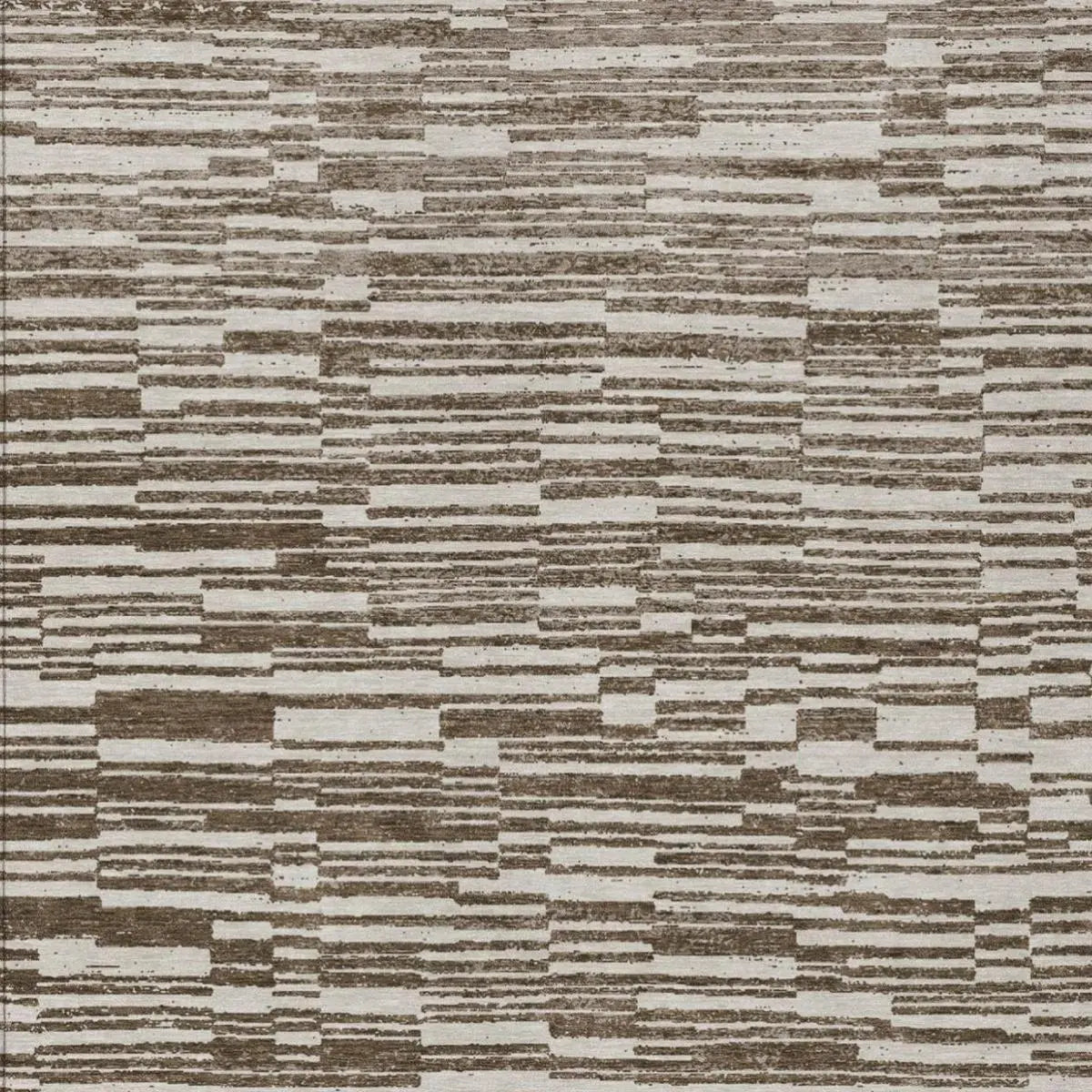 9' X 12' Chocolate And Brown Striped Washable Indoor Outdoor Area Rug Homeroots Outdoor