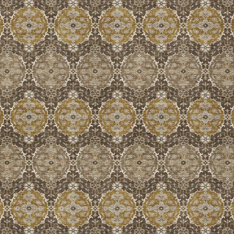 9' X 12' Chocolate And Brown Striped Washable Indoor Outdoor Area Rug Homeroots Outdoor