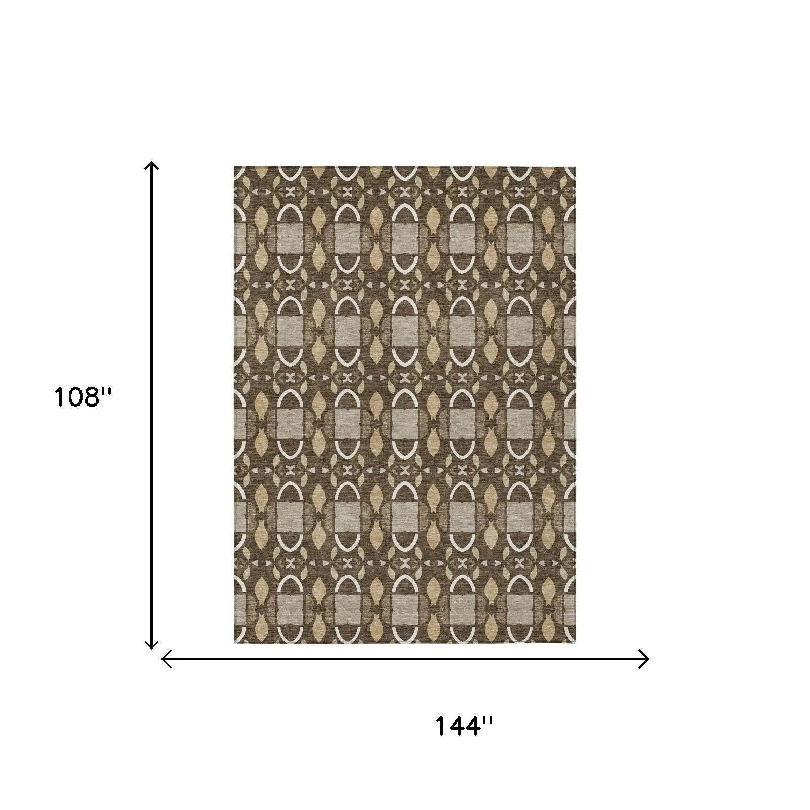 9' X 12' Chocolate And Brown Striped Washable Indoor Outdoor Area Rug Homeroots Outdoor