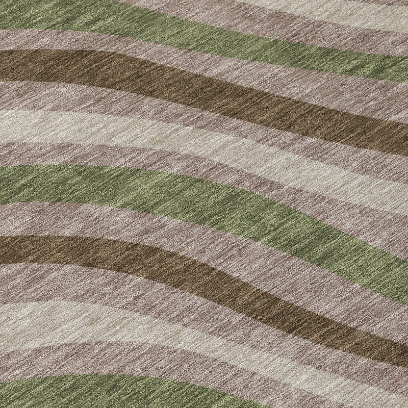 9' X 12' Chocolate And Brown Striped Washable Indoor Outdoor Area Rug Homeroots Outdoor