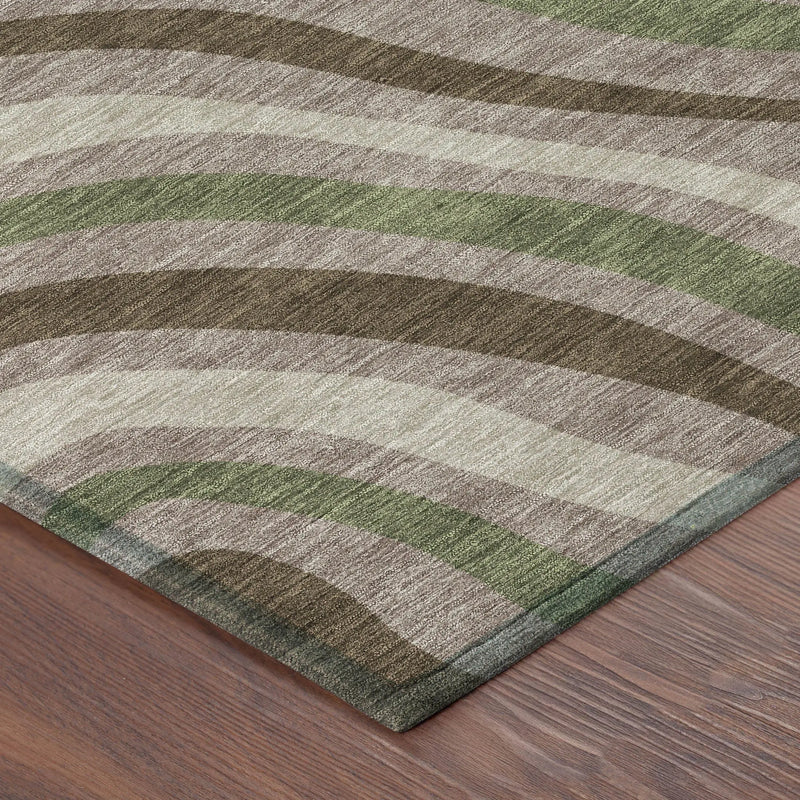 9' X 12' Chocolate And Brown Striped Washable Indoor Outdoor Area Rug Homeroots Outdoor