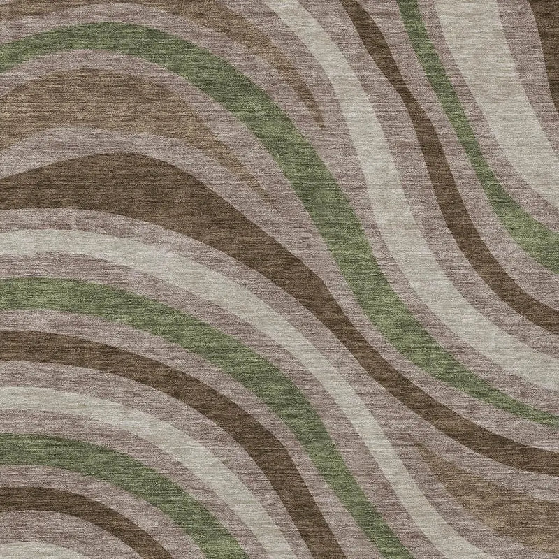 9' X 12' Chocolate And Brown Striped Washable Indoor Outdoor Area Rug Homeroots Outdoor