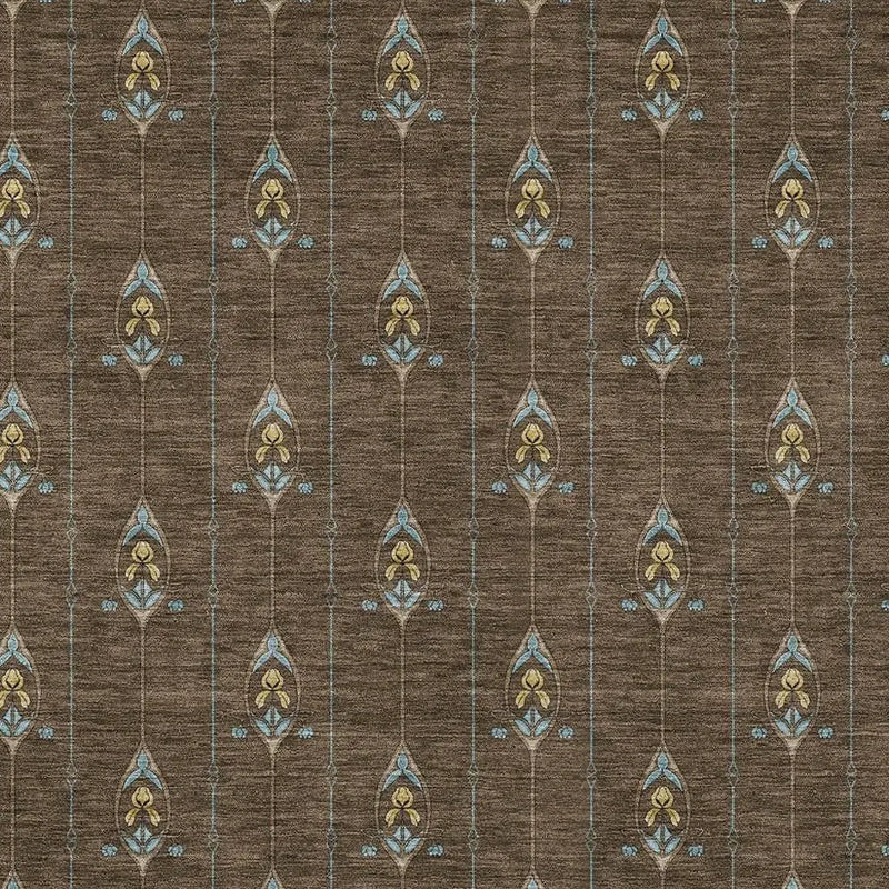 9' X 12' Chocolate And Gold Geometric Washable Indoor Outdoor Area Rug Homeroots Outdoor