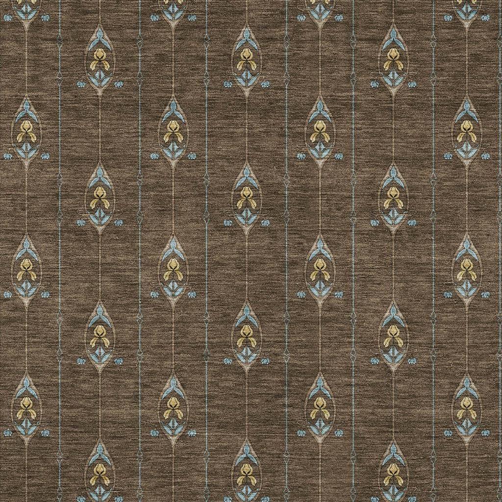 9' X 12' Chocolate And Gold Geometric Washable Indoor Outdoor Area Rug Homeroots Outdoor