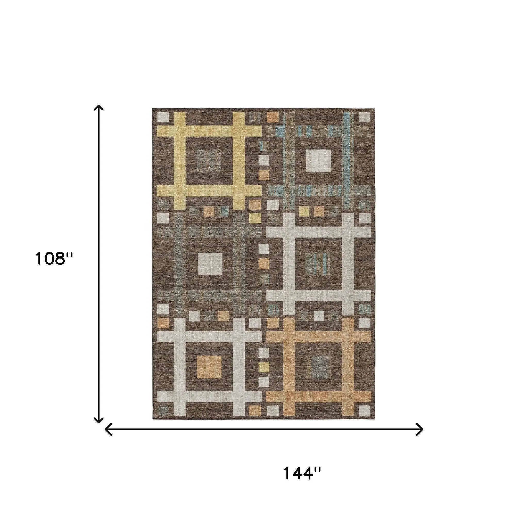 9' X 12' Chocolate And Graphite Geometric Washable Indoor Outdoor Area Rug Homeroots Outdoor