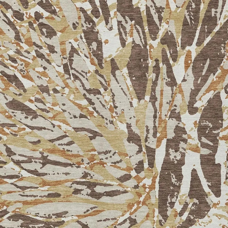 9' X 12' Chocolate And Ivory Abstract Washable Indoor Outdoor Area Rug Homeroots Outdoor