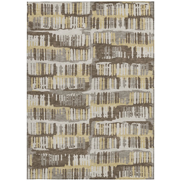 9' X 12' Chocolate And Ivory Abstract Washable Indoor Outdoor Area Rug Homeroots Outdoor
