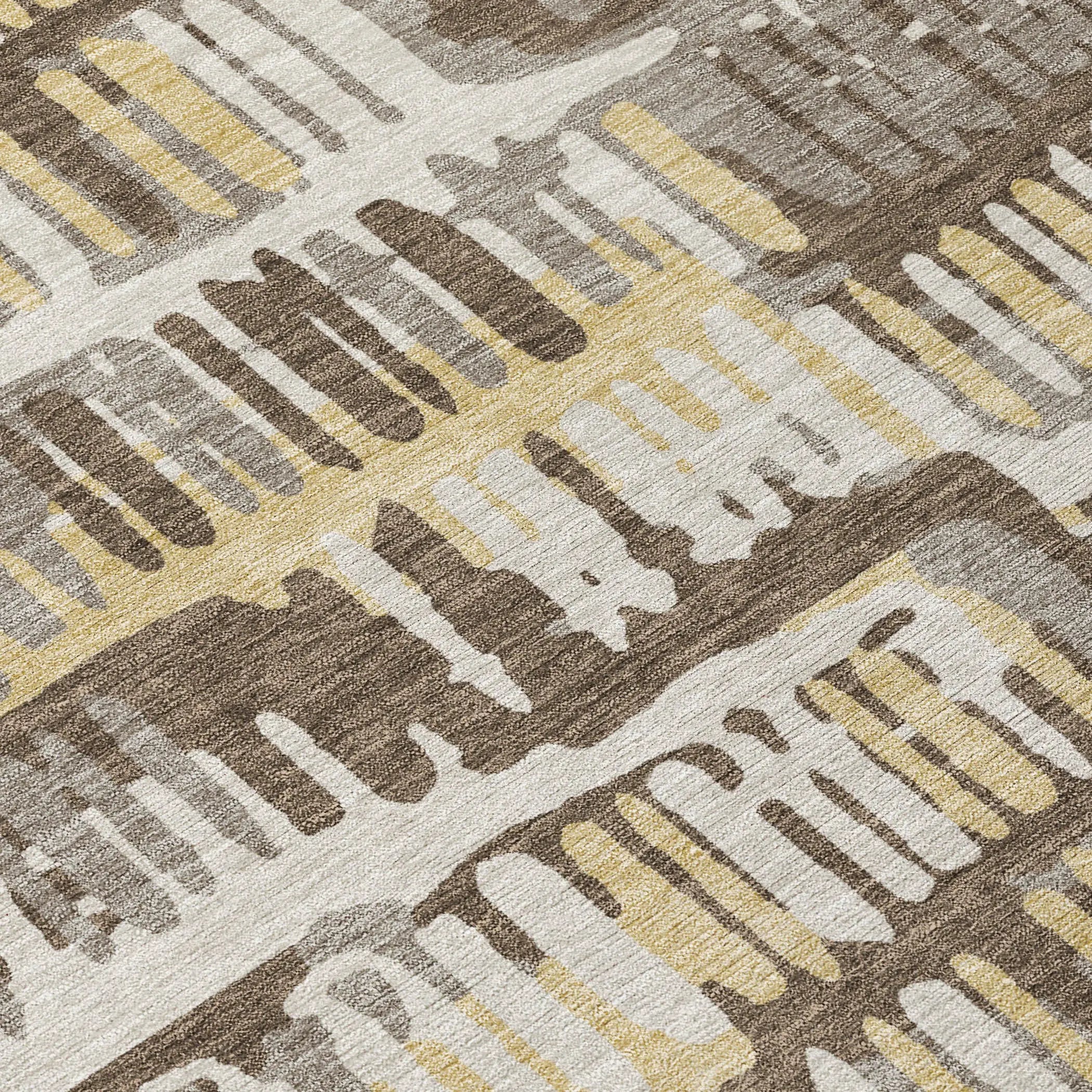 9' X 12' Chocolate And Ivory Abstract Washable Indoor Outdoor Area Rug Homeroots Outdoor