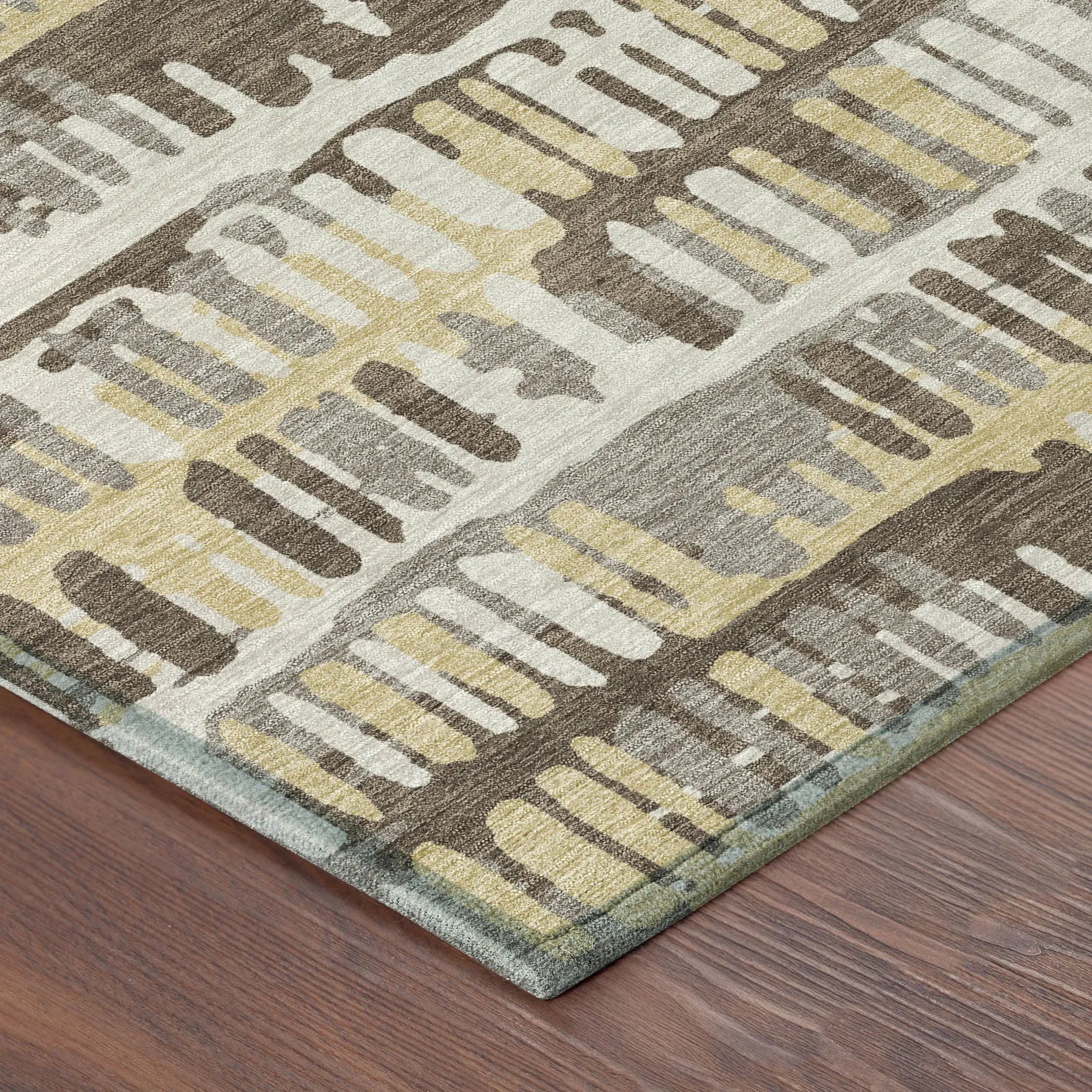 9' X 12' Chocolate And Ivory Abstract Washable Indoor Outdoor Area Rug Homeroots Outdoor