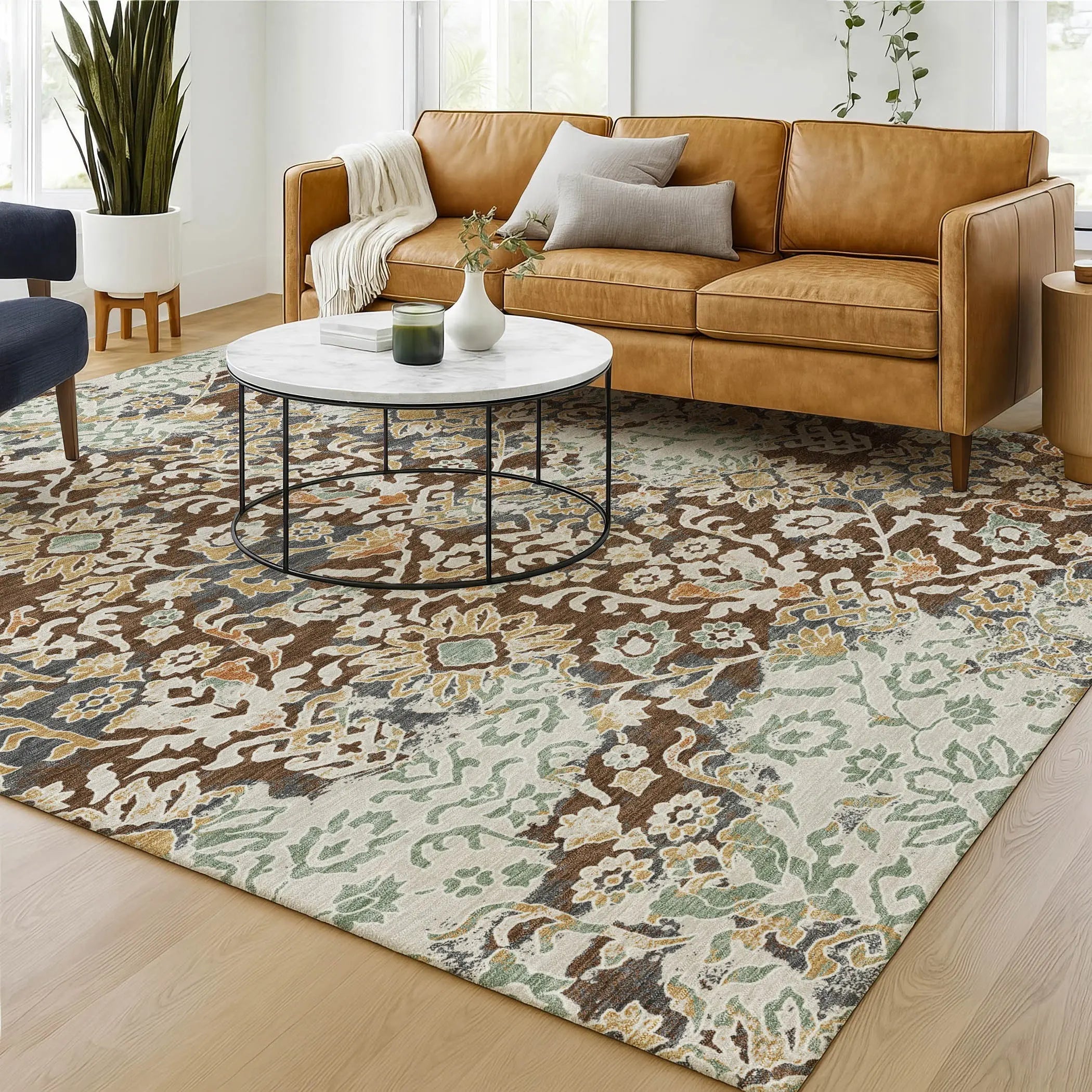 9' X 12' Chocolate And Ivory Geometric Washable Indoor Outdoor Area Rug Homeroots Outdoor