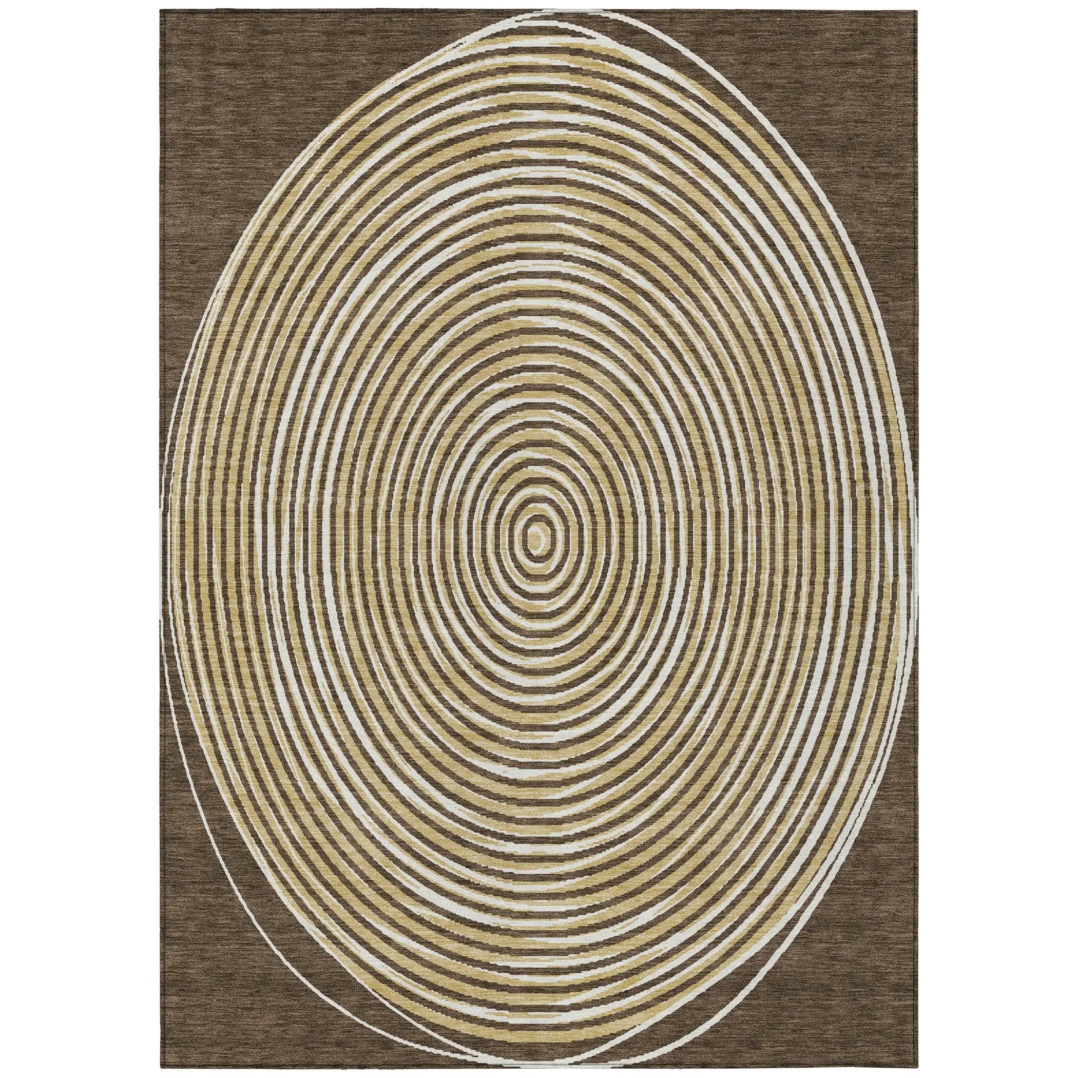 9' X 12' Chocolate And Ivory Geometric Washable Indoor Outdoor Area Rug Homeroots Outdoor