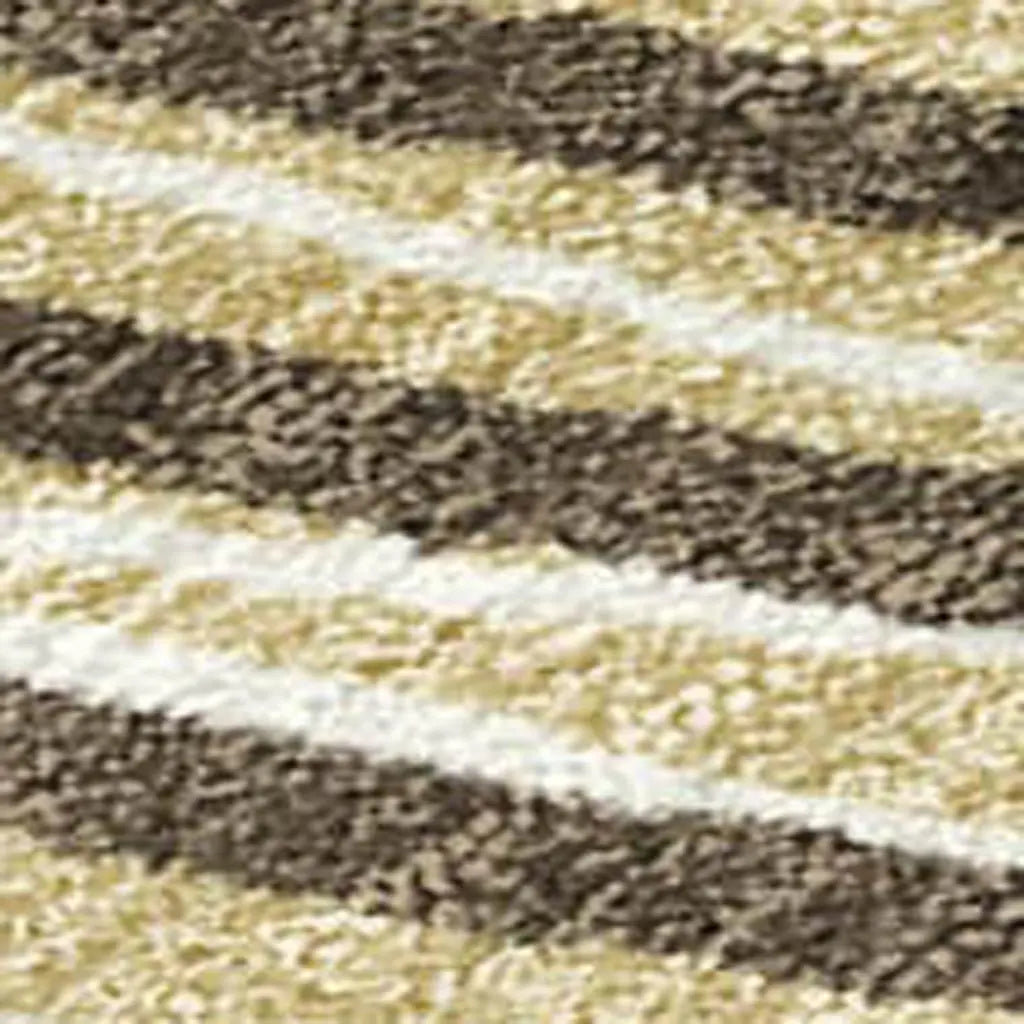 9' X 12' Chocolate And Ivory Geometric Washable Indoor Outdoor Area Rug Homeroots Outdoor