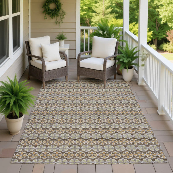 9' X 12' Chocolate And Purple Striped Washable Indoor Outdoor Area Rug Homeroots Outdoor