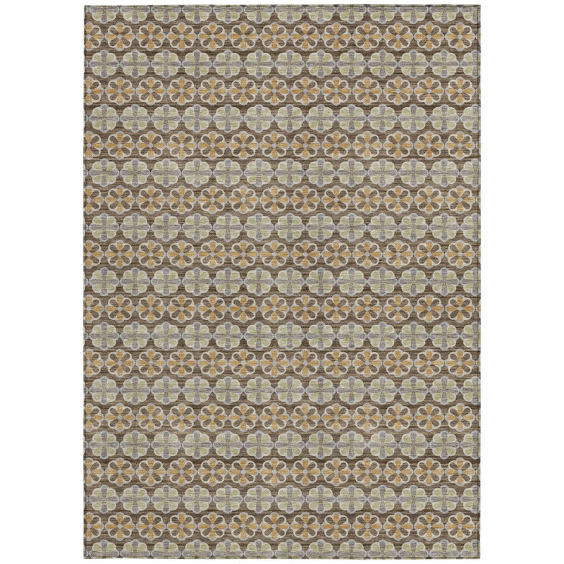 9' X 12' Chocolate And Purple Striped Washable Indoor Outdoor Area Rug Homeroots Outdoor