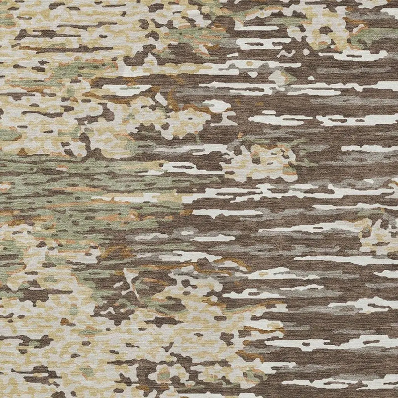 9' X 12' Coffee And Brown Abstract Washable Indoor Outdoor Area Rug Homeroots Outdoor