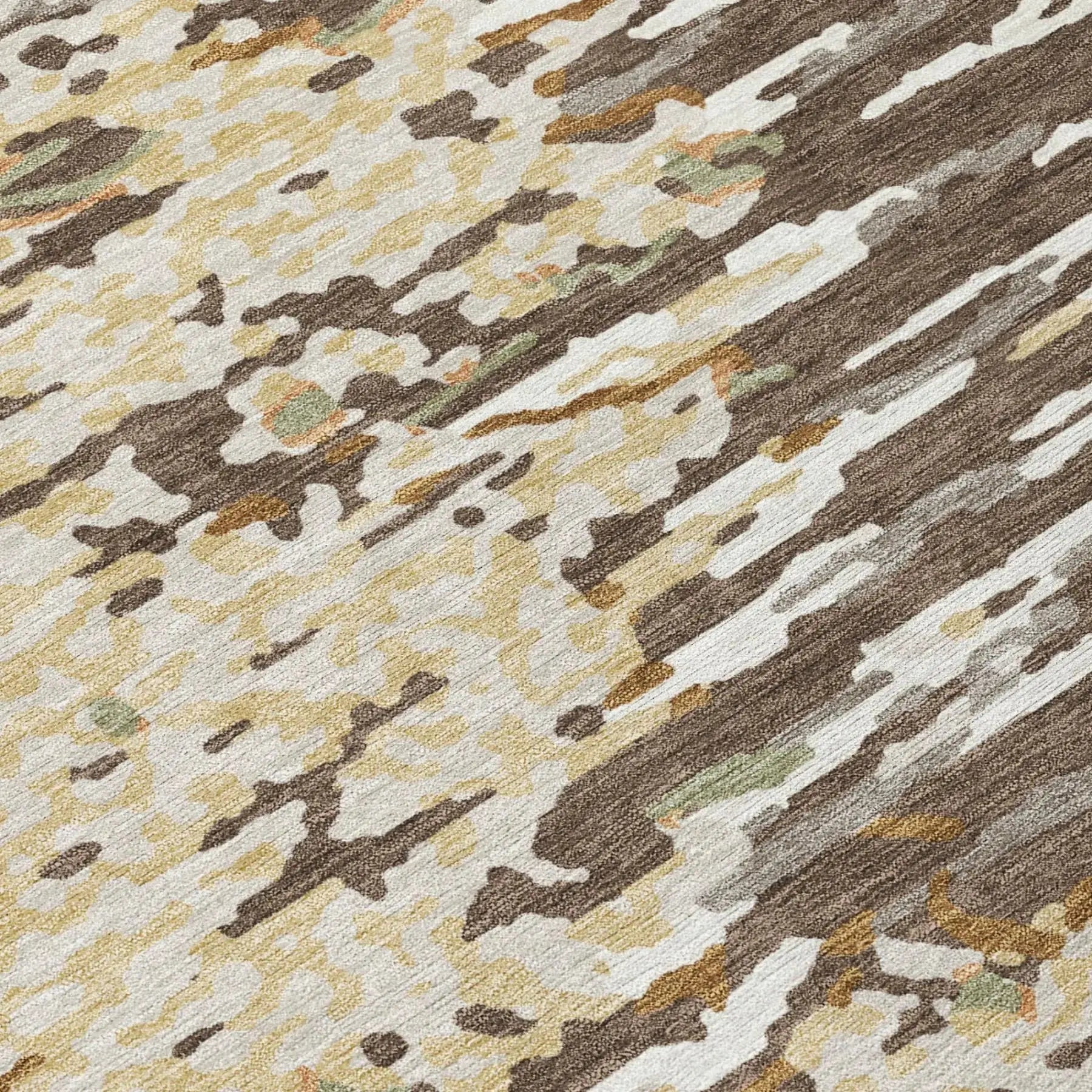 9' X 12' Coffee And Brown Abstract Washable Indoor Outdoor Area Rug Homeroots Outdoor
