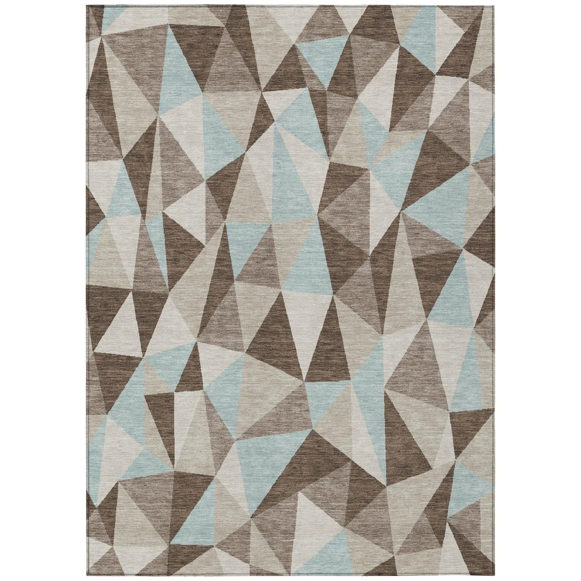 9' X 12' Coffee And Brown Geometric Washable Indoor Outdoor Area Rug Homeroots Outdoor