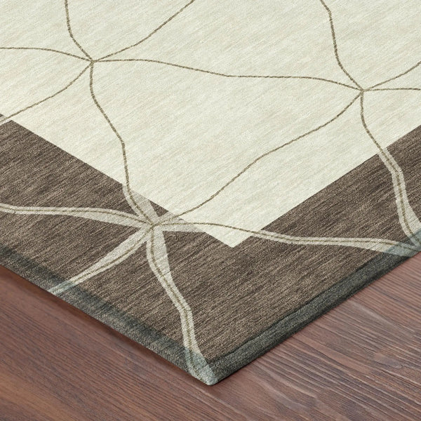 9' X 12' Coffee And Brown Geometric Washable Indoor Outdoor Area Rug Homeroots Outdoor
