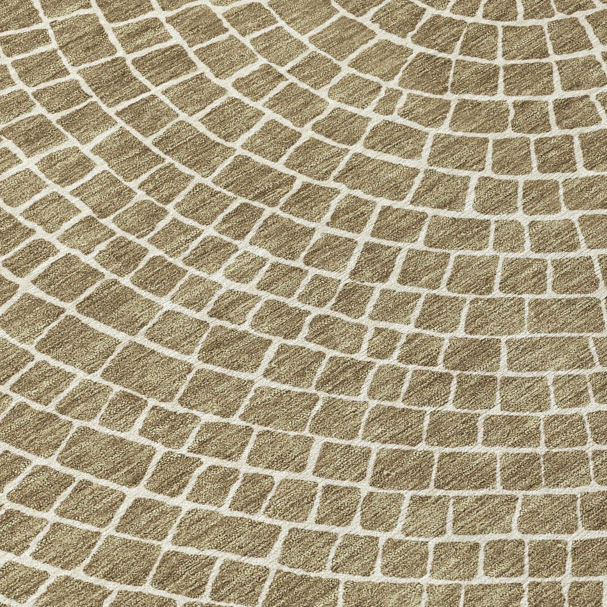 9' X 12' Coffee And Ivory Geometric Washable Indoor Outdoor Area Rug Homeroots Outdoor